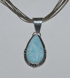 【送料無料】ネックレス スターリングリゾーツスターリングシルバーargent sterling larimar pectolite pendentif en larme 7129 31x18mm