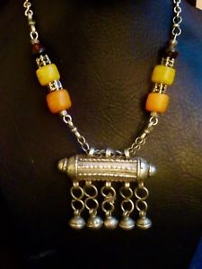 【送料無料】ネックレス　パテビーズクリップイエメンcollier yemen melange de perles en pate de verres,argent et metal 20,985円