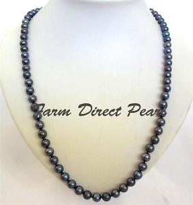 【送料無料】ネックレス　ラウンドピーコックネックレス914cm long rond 78mm paon noir collier de perles culture deau douce