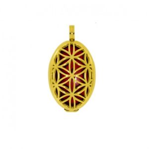 【送料無料】ネックレス ペンダントステンレススチールaura pendentif fleur de vie l 4cm acier inoxydable plaqu or serti kraftstein|hokushin