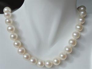 【送料無料】ネックレス　ホワイトパールネックレスガーランド457cm aaa 89mm perle blanche collier guirlande vritable culture deau douce