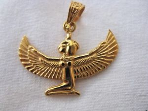 【送料無料】ネックレス　エジプトイシスｋイエローゴールドペンダントgyptien ail desse isis 18k or jaune pendentif 25cm｜hokushin