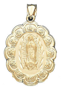 【送料無料】ネックレス　メダルｋゴールドイエローゴールドノートルダムvirgen de guadalupe ovale mdaille 14k or jaune rsistant notre dame｜hokushin