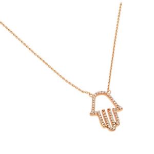 【送料無料】ネックレス　スターリングシルバージルコンfemmes en argent sterling 925 rgp zircon transparent khamsa pendentif 457cm｜hokushin