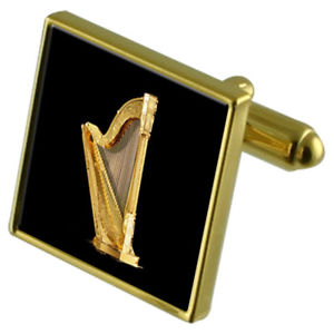 【送料無料】メンズアクセサリ&mdash;　ハープカフスボタンクリスタルタイクリップセットmusical gold harp goldtone cufflinks crystal tie clip gift set｜hokushin
