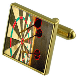 【送料無料】メンズアクセサリ―　ダーツダートカフスボタンクリスタルタイクリップセットbullseye darts dartboard goldtone cufflinks crystal tie clip gift set