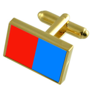 【送料無料】メンズアクセサリ&mdash;　カターニアイタリアゴールドフラッグカフスボタンボックスcatania city italy gold flag cufflinks engraved box｜hokushin