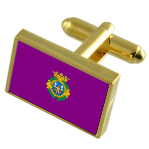 【送料無料】メンズアクセサリ&mdash;　カディススペインゴールドフラッグカフスボタンボックスcadiz city spain gold flag cufflinks engraved box｜hokushin