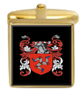 【送料無料】メンズアクセサリ―　コニーイングランドカフスボタンボックスコートconey england family crest surname coat of arms gold cufflinks engraved box