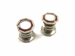 【貨物輸送無料】メンズ付属物― cobs link 101314デコ・ソウザsilvertoneパールカフスリンクart deco silvertone red mother pearl cufflinks by cobs link 101314
