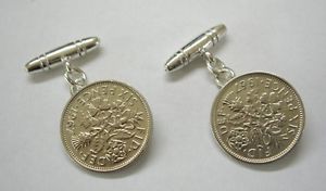 【貨物輸送無料】メンズ付属物― スターリングシルバーペンスコインカフスボタンチェーンバーベストセラー