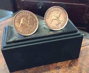 【送料無料】メンズアクセサリ&mdash;　オーストラリアペニースターリングカフスリンク handcrafted australian half penny sterling silver cuff links choose the year｜hokushin