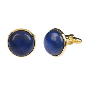 【貨物輸送無料】メンズ付属物― mens折り返し繋がりmens dark navy blue cufflinks boxed gold lapis lazuli gemstone work wedding male