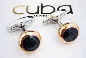 【送料無料】メンズアクセサリ―　シャツカフスリンクローズmens shirt cufflinks marriage ceremony steel rose gold carbon fiber