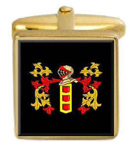 【送料無料】メンズアクセサリ―　イングランドカフスボタンボックスコートkelsey england family crest surname coat of arms gold cufflinks engraved box