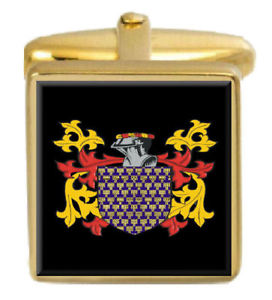 【送料無料】メンズアクセサリ―　ゴールドカフスリンクbloomer england family crest surname coat of arms gold cufflinks engraved box
