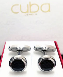 【貨物輸送無料】メンズ付属物― メンズシャツカフスボタンカーボンファイバーmens shirt cufflinks wrist marriage ceremony steel with carbon fiber