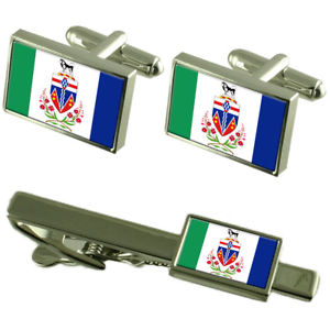 【送料無料】メンズアクセサリ―　ユーコンカフスボタンタイクリップマッチングボックスセットyukon flag cufflinks tie clip matching box gift set