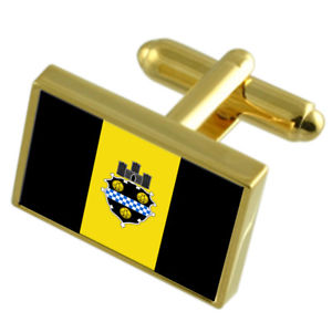 【送料無料】メンズアクセサリ&mdash;　ピッツバーグアメリカゴールドフラッグカフスボタンボックスpittsburgh city usa gold flag cufflinks engraved box｜hokushin 16,775円