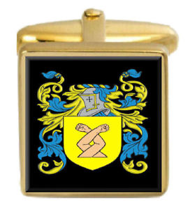 【送料無料】メンズアクセサリ―　イギリスカフスボタンボックスコートrudde england family crest surname coat of arms gold cufflinks engraved box