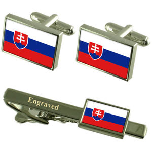 【送料無料】メンズアクセサリ― スロヴァキアフラグカフスリンクボックスセットネクタイピンslovakia flag cufflinks engraved tie clip matching box set