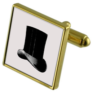 【送料無料】メンズアクセサリ―　トップハットカフスボタンクリスタルタイクリップセットtop hat goldtone cufflinks crystal tie clip gift set