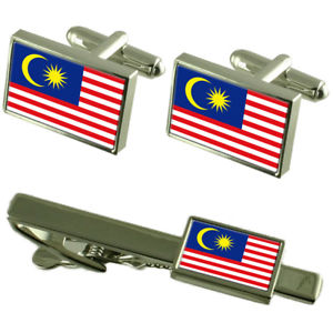 【送料無料】メンズアクセサリ―　マレーシアカフスボタンタイクリップマッチングボックスセットmalaysia flag cufflinks tie clip matching box gift set