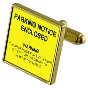 【送料無料】メンズアクセサリ―　カフスリンクネクタイピンセットparking penalty notice goldtone cufflinks crystal tie clip gift set