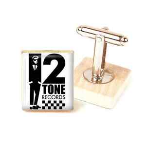 【送料無料】メンズアクセサリ―　カフスボタントーンカフリンクスハンドメイドカフスボタンメンズska cufflinks ~ two tone records cufflinks handmade mod ska cufflinks mens gift