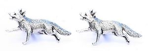 【送料無料】メンズアクセサリ―　イギリスボックスフォックスカフリンクスピューターハンドメイドfox cufflinks pewter hand made in uk gift boxed or pouched quantity discount