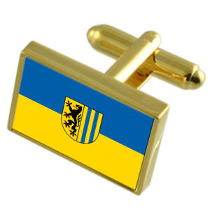 【送料無料】メンズアクセサリ―　ライプチヒドイツフラグカフスリンクleipzig city germany gold flag cufflinks engraved box