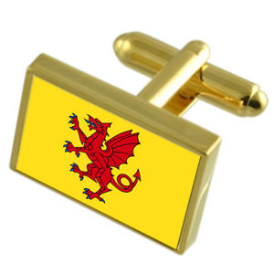 【送料無料】メンズアクセサリ―　サマセットゴールドフラグカフスリンクsomerset county england gold flag cufflinks engraved box