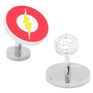 【送料無料】メンズアクセサリ―　コミックフラッシュロゴエナメルカフスボタンdc comics flash logo silver plated and enamel cufflinks icial boxed