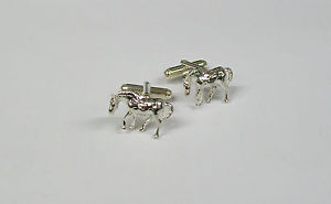 【送料無料】メンズアクセサリ― カフリンクスhorses silver hallmarked cufflinks