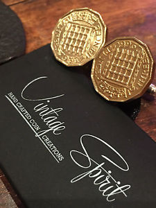 【送料無料】メンズアクセサリ―　イギリス3ペンスコインカフスリンク great britain brass threepence coin cuff links choose the year