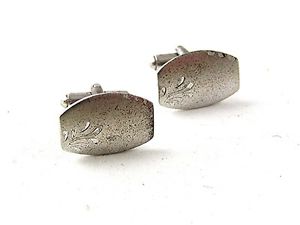 【送料無料】メンズアクセサリ―　ミッドセンチュリーモダンスターリングシルバーカフリンクスmid century modern sterling silver flower cufflinks 1917