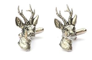 【送料無料】メンズアクセサリ―　ノロジカカフスリンクシロメquantity discountroe deer cufflinks pewter uk hand made gift boxed or pouched quantity discount