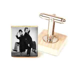 【送料無料】メンズアクセサリ―　ローレルハーディカフリンクスローレルハーディハンドメイドlaurel and hardy cufflinks laurel and hardy handmade gift by dandandesigns