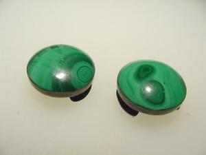 【送料無料】メンズアクセサリ―　ビンテージシルバーマラカイトアンティークカフボタンカフリンクスvintage silver malachite gem stone antique cuff button cuff links