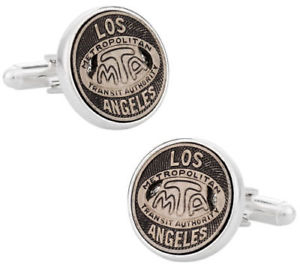 【送料無料】メンズアクセサリ―　ロサンゼルストランジットトークンカフリンクススターリングシルバートークンアイコンlos angeles transit token cufflinks clad in sterling silver tokens amp; icons nib