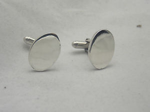 【貨物輸送無料】メンズ付属物― オーバルシルバーカフリンクスplain heavy weight oval silver cufflinks