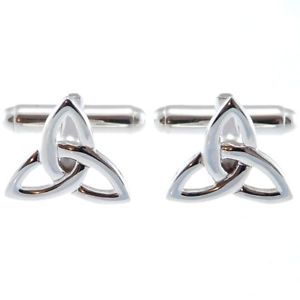 【送料無料】メンズアクセサリ―　セルティックトリニティーボックスカフリンクスsterling silver celtic trinity cufflinks with gift box
