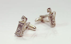 【送料無料】メンズアクセサリ―　メンズカフリンクスゴルフバッグカフリンクスnovelty mens cufflinks golf bag silver hallmarked cufflinks