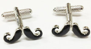 【送料無料】メンズアクセサリ―　ワックスノベルティーボックスカフスボタンカフリンクスwaxed moustache novelty cufflinks cuff links in gift box 20765