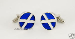 【送料無料】メンズアクセサリ―　スコットランドスコットランドカフリンクスラウンドscottish blue enamelled saltire cufflinks round highlandwear for scottish kilts