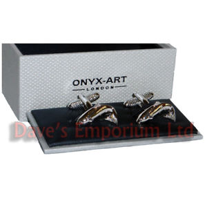 【送料無料】メンズアクセサリ―　オニキスアートボックスカフリンクフライフィッシングサーモンカフリンクスsalmon cufflinks by onyx art gift boxed fish fly fishing fisherman cuff link