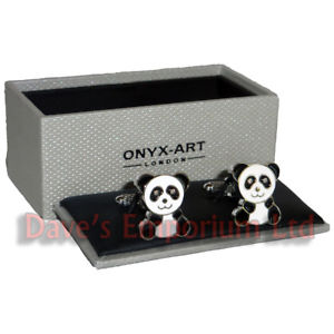 【送料無料】メンズアクセサリ―　オニキスアートボックスベアレディースカフリンクパンダカフリンクスpanda cufflinks by onyx art gift boxed bear ladies crystal eyes cuff links