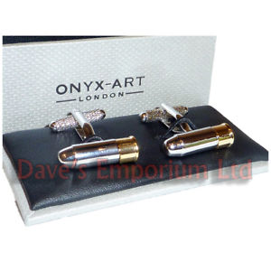 【送料無料】メンズアクセサリ―　カフリンクスオニキスアートボックスカフリンクbullet cufflinks by onyx art gift boxed military bullets army cuff links