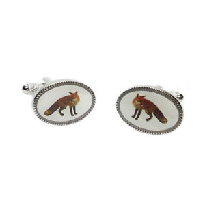 【送料無料】メンズアクセサリ―　ロンドンフォックスオニキスアートカフリンクスカフリンクスonyx art of london fox oval cufflinks animal cuff links 12,395円