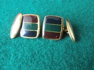 【送料無料】メンズアクセサリ―　エナメルカフリンクスblue green amp; red enamel cufflinks